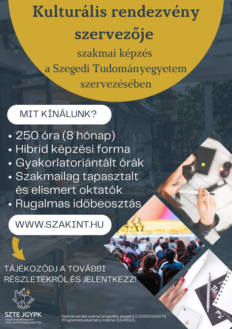 Kulturális rendezvény szervezője képzés